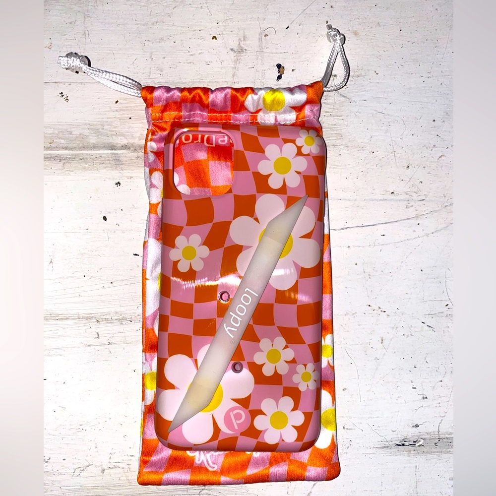 iPhone 11 Pro Max Loopy Case Red and Pink Floral Phone Case